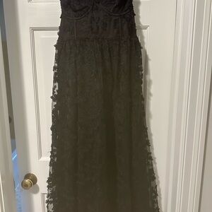 Lulu's Black Lace Strapless Dress